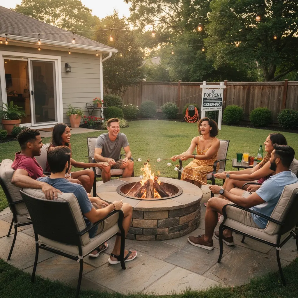 Семья, рассматривающая варианты аренды жилья на платформе поиска недвижимости.