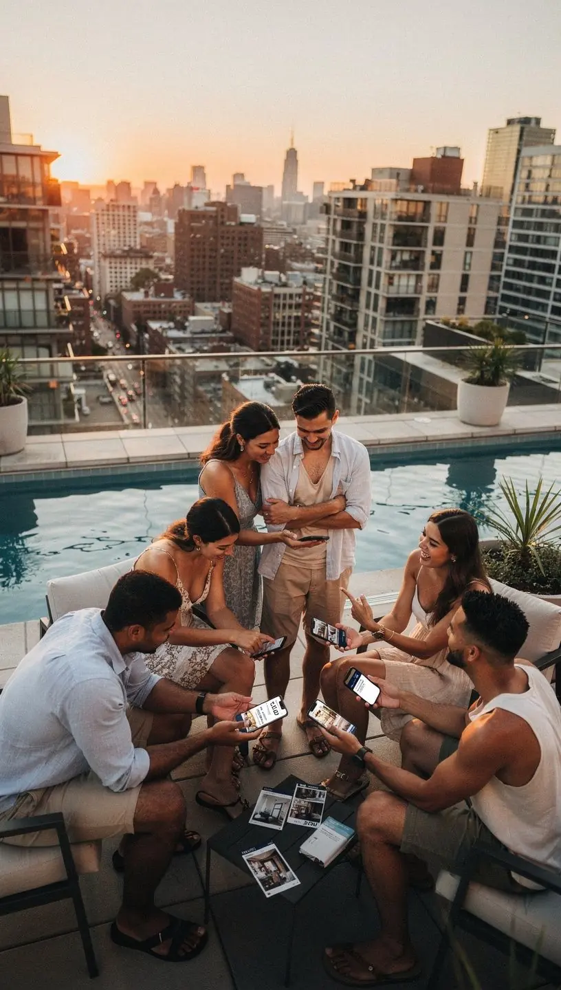 Документы для подписания аренды на столе с ручкой и ноутбуком.